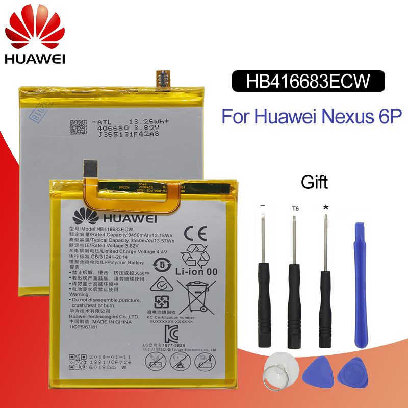 Batería interna de repuesto para HUAWEI NEXUS 6p HB416683ECW 3450mAh Reino Unido