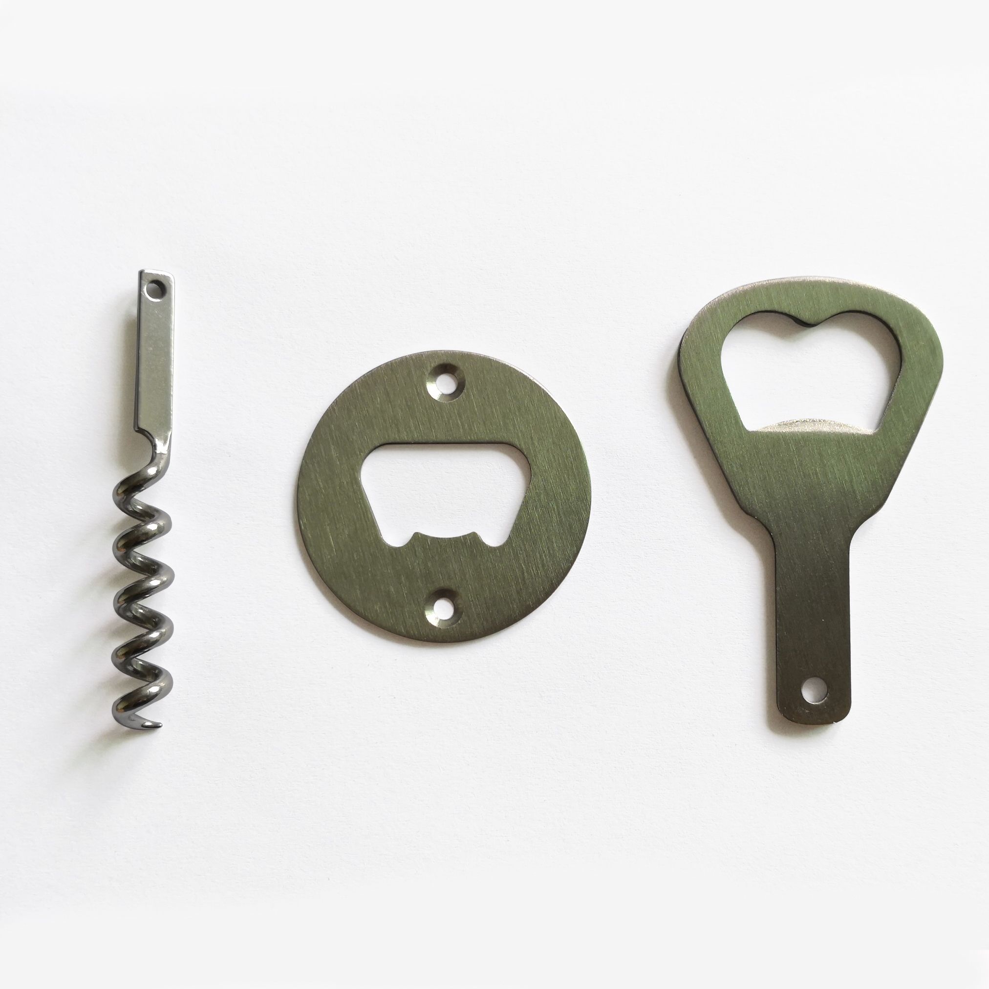 Stainless Steel Bottle Opener Part With Countersunk Holes Round Or