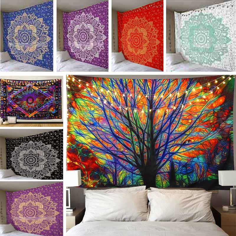 Mandala Tapestries Tree Tapestry Wall Hanging Forest With Birds Bohemian Hippie For Bedroom Living Room Yoga Mat Cover Hh7 1171