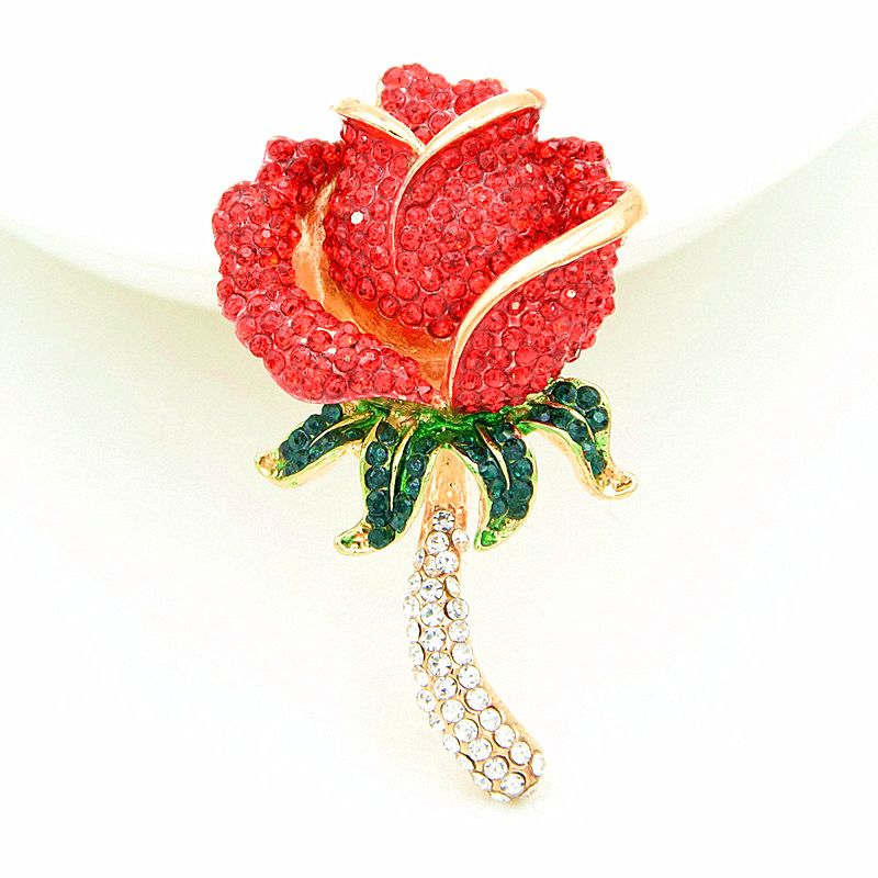 crystal flower brooch pin