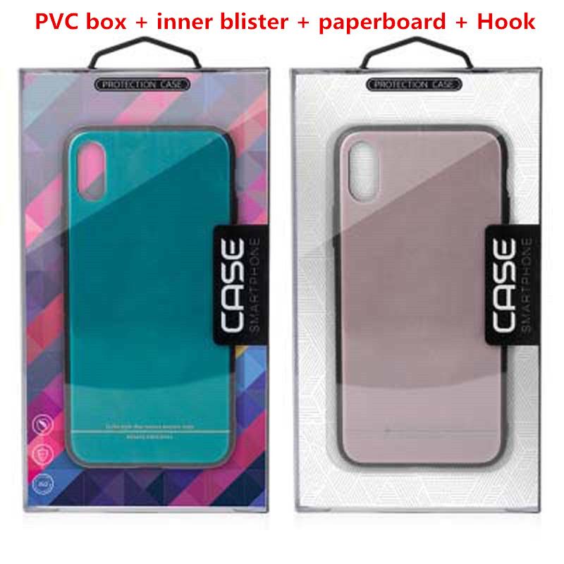 Luxury PVC Plastic Phone Case Packaging Box Boxes With Inner Blister Paperboard Hook For IPhone