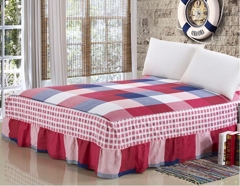 Beige Red Blue Cotton Bed Skirt Mattress Cover Petticoat Twin Full Beige Red Blue Cotton Bed Skirt Mattress Cover Petticoat Twin Full Queen King Skirts Bedspread Bedskirt 200 220cm White Bedskirts 18