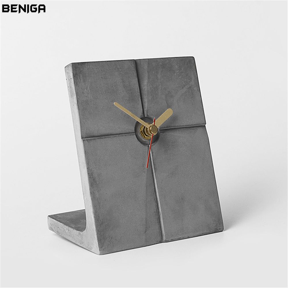 2019 modern minimalist cement desk clock new unique industrial style student desk top