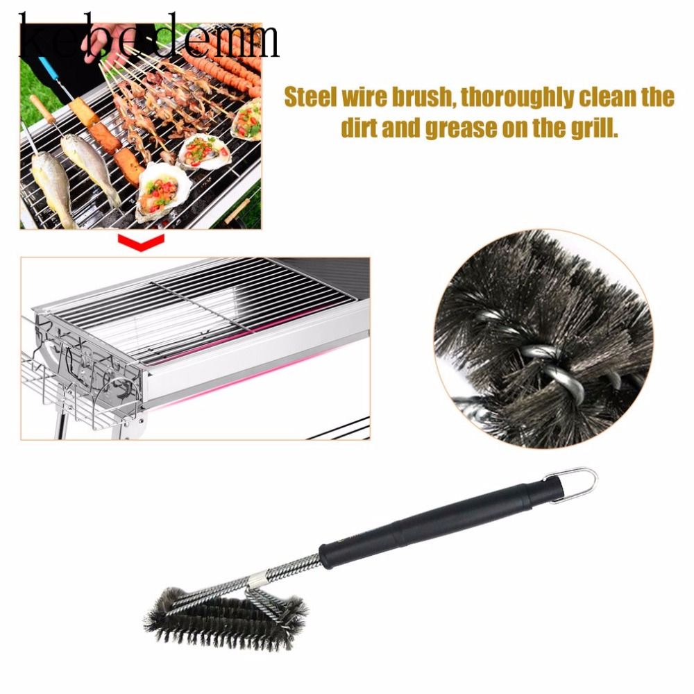 18inch Bbq Barbecue Grill Grates 3 In 1 Stainless Steel Wire 18inch Bbq Barbecue Grill Grates 3 In 1 Stainless Steel Wire Bristles Rugged Cleaning Brushes With Handle