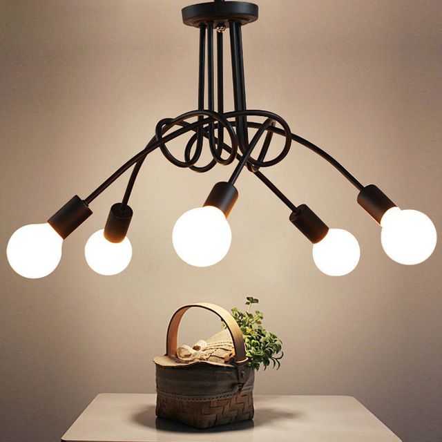 Vintage Ceiling Lights Lighting Black Creative Personality Vintage Ceiling Lights Lighting Black Creative Personality Lamps Fixtures Living Room Luminaria Re Ac 110v 240v Purple Chandelier Paper
