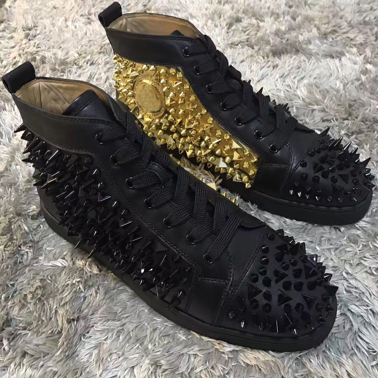 black and gold red bottoms