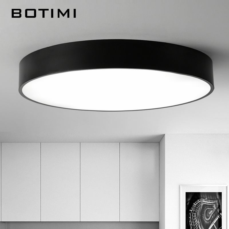2018 Botimi Led Round Ceiling Lights In Black White Surface Mount 2018 Botimi Led Round Ceiling Lights In Black White Surface Mount Lamp With Remote Dimmable For Bedroom Dining Living Room Balcony From Yuancao