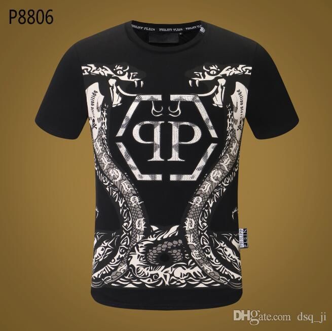 2018 Autumn Men T Shirt PHILLIP Skull T Shirt Clothing Casual Skull ...