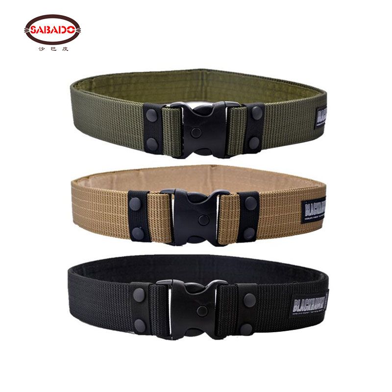 Men Outdoor Hiking Sport Waistband Army Tactical Military Trouser Buckle Belt AL