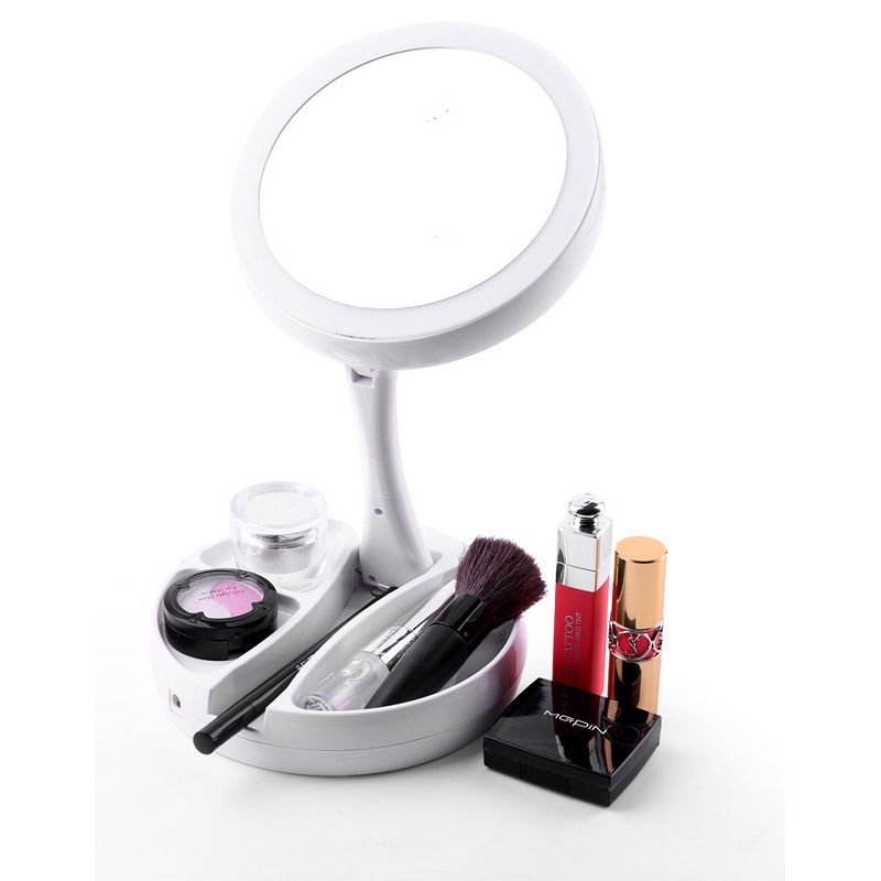 My Foldaway Mirror Lighted Double Sided Vanity Distortion My Foldaway Mirror Lighted Double Sided Vanity Distortion Free Led Illuminated Mirrors Powered By Batteries Or Usb Cable