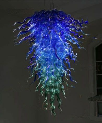Hand Blown Glass Chandelier Dale Chihuly Style Blue And Hand Blown Glass Chandelier Dale Chihuly Style Blue And Green Color American Customized Pendant Light For Dining Room Bed Kitchen