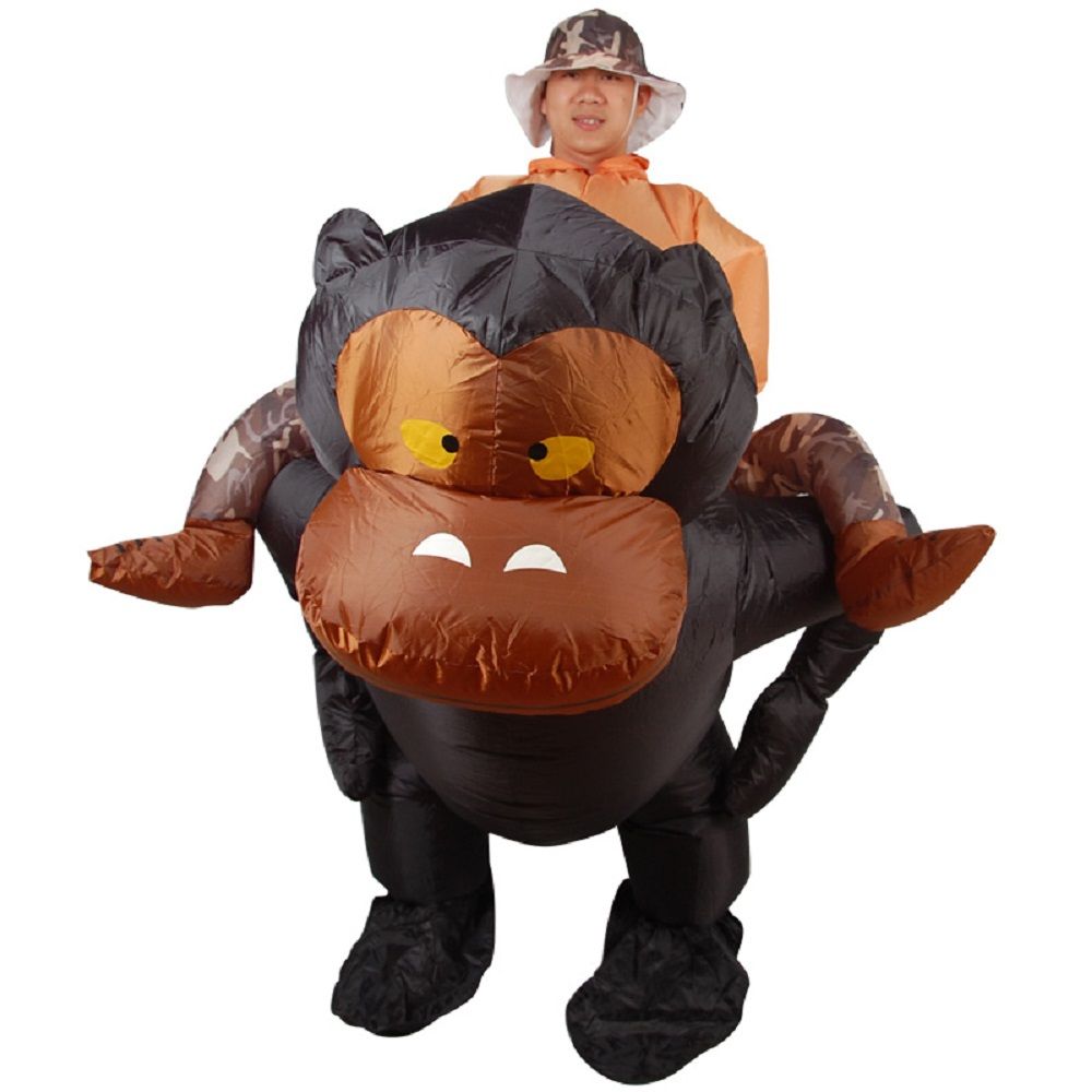 gorilla monkey orangutan gibbon chimp fancy dress funny suit animal party costume suit inflatable rider costume boy halloween costumes fun halloween