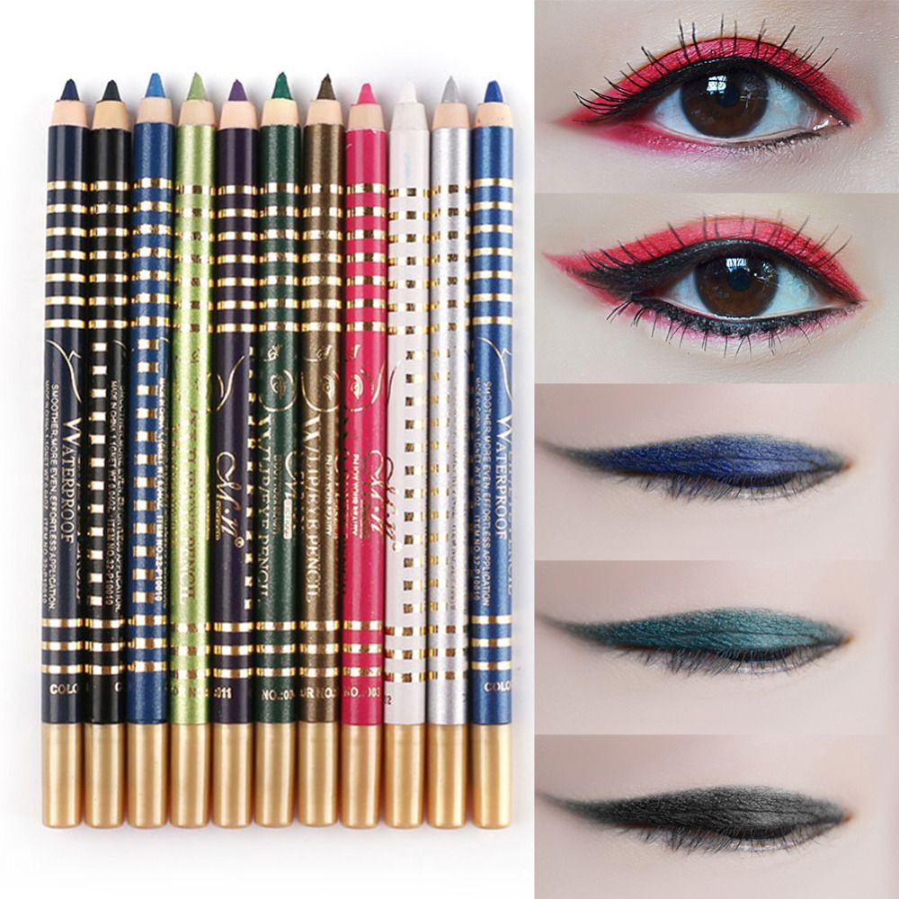 Professional Eye Liner Pencil Set Waterproof Glitter Coloful