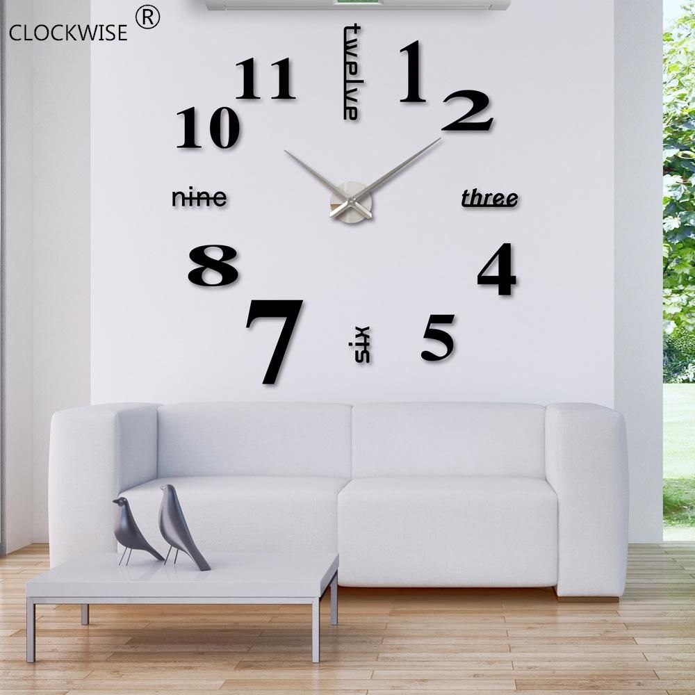 Whole 2018 New Arrival Quartz 3d Clocks Fashion Watches Real Whole 2018 New Arrival Quartz 3d Clocks Fashion Watches Real Big Wall Clock Rushed Mirror Sticker Diy Living Room Decor Zh015 Large Contemporary