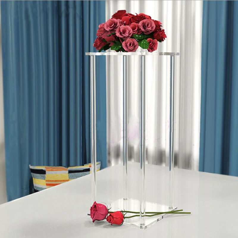 60cm And 80cm Tall Square Clear Acrylic Crystal Chandelier Wedding 60cm And 80cm Tall Square Clear Acrylic Crystal Chandelier Wedding Table Top Flower Stand Holder Pillar Centerpieces