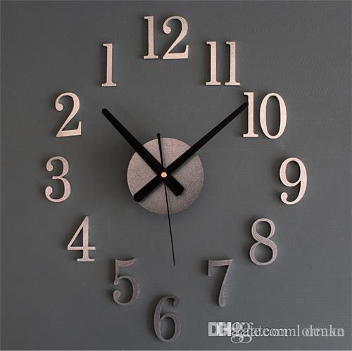 wholesale qiyue back metal texture true 3d stereo diy clock wall