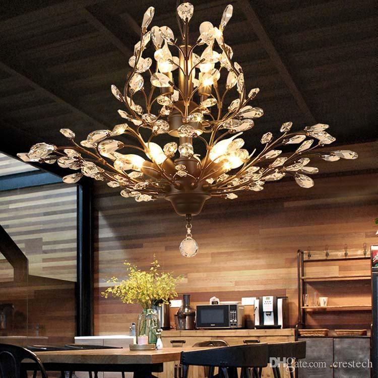 K9 Crystal Chandelier Tree Branch Pendant Lamps Vintage Crystal