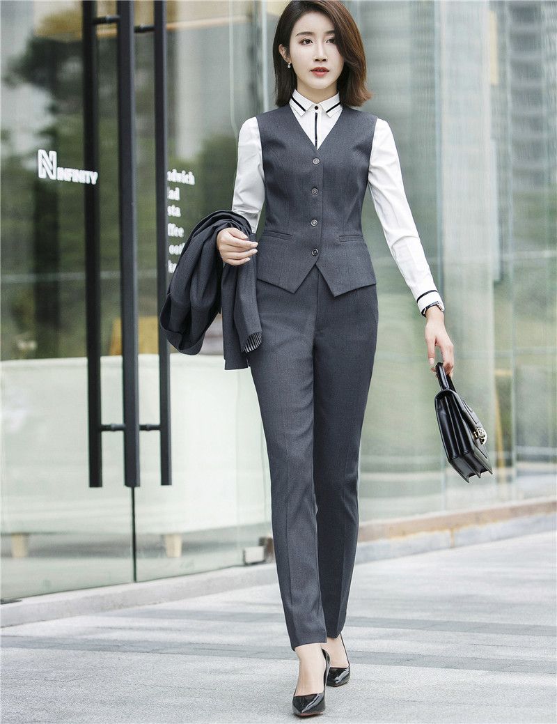 New Light Pink 2017 fashion womens business suits ladies