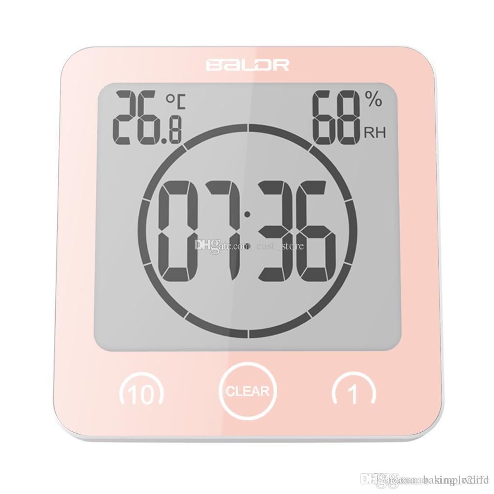 digital waterproof shower wall stand clock humidity temperature