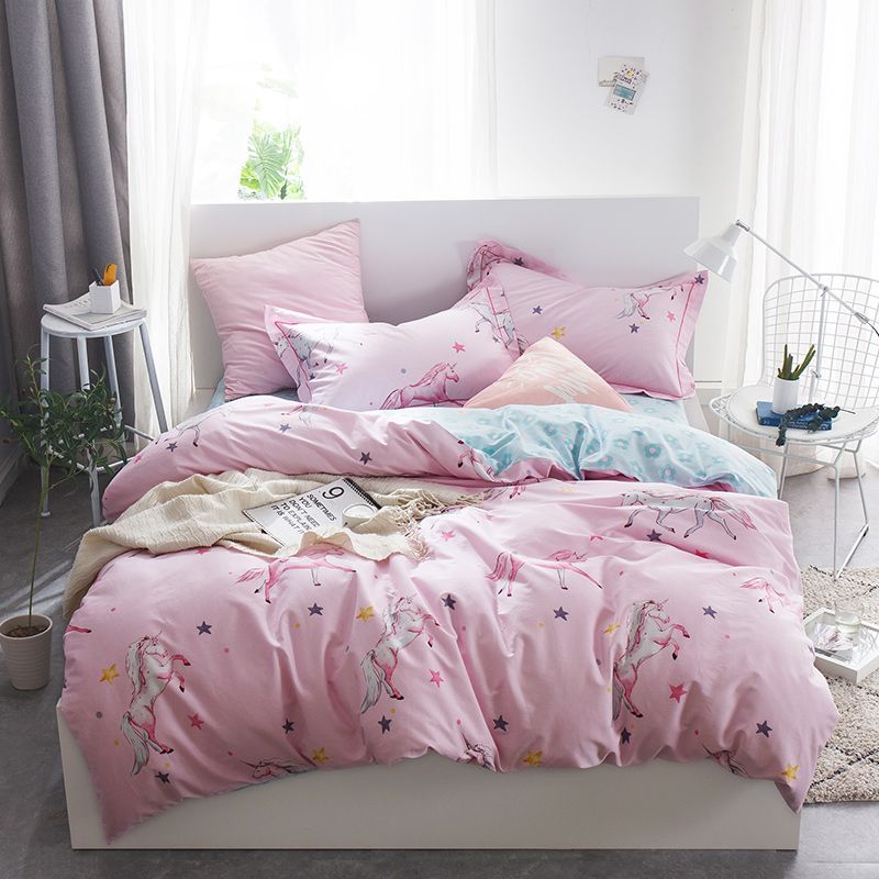 100 Twin Double Queen King Size Bedding Set Flamingo Unicorn 100 Twin Double Queen King Size Bedding Set Flamingo Unicorn Print Bed Sheet Pillowcase Duvet Cover Sets Bedlinen Flannel Covers