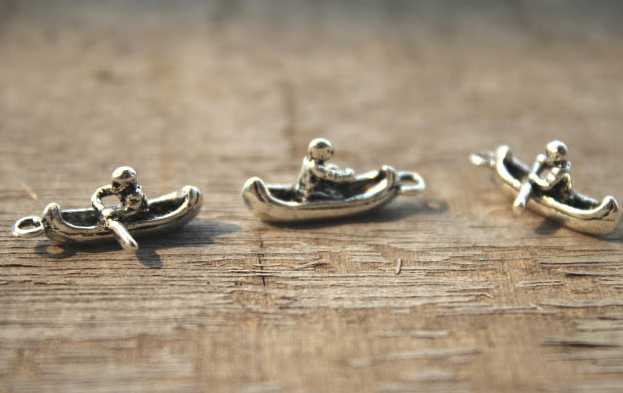 2020 3D Kayak Charms, Antique Tibetan Silver Canoe Small Boat Charm Pendants 18x7mm From ...