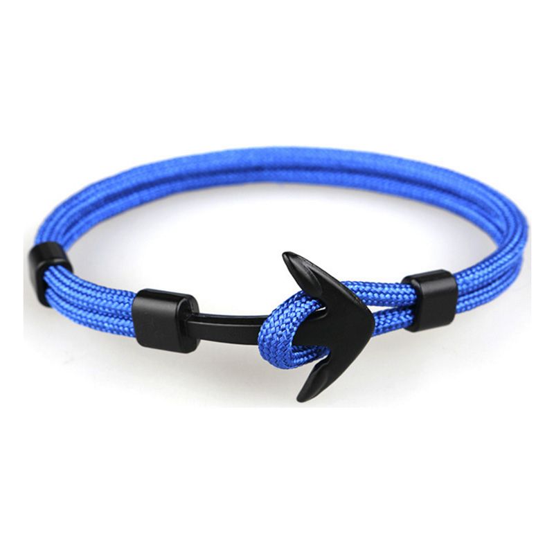 Bracelet de charme à ancrage noir punk branché pour hommes unisexe bracelets de chaîne à la main Vintage crochets de sport bracelets bijoux 7 couleurs