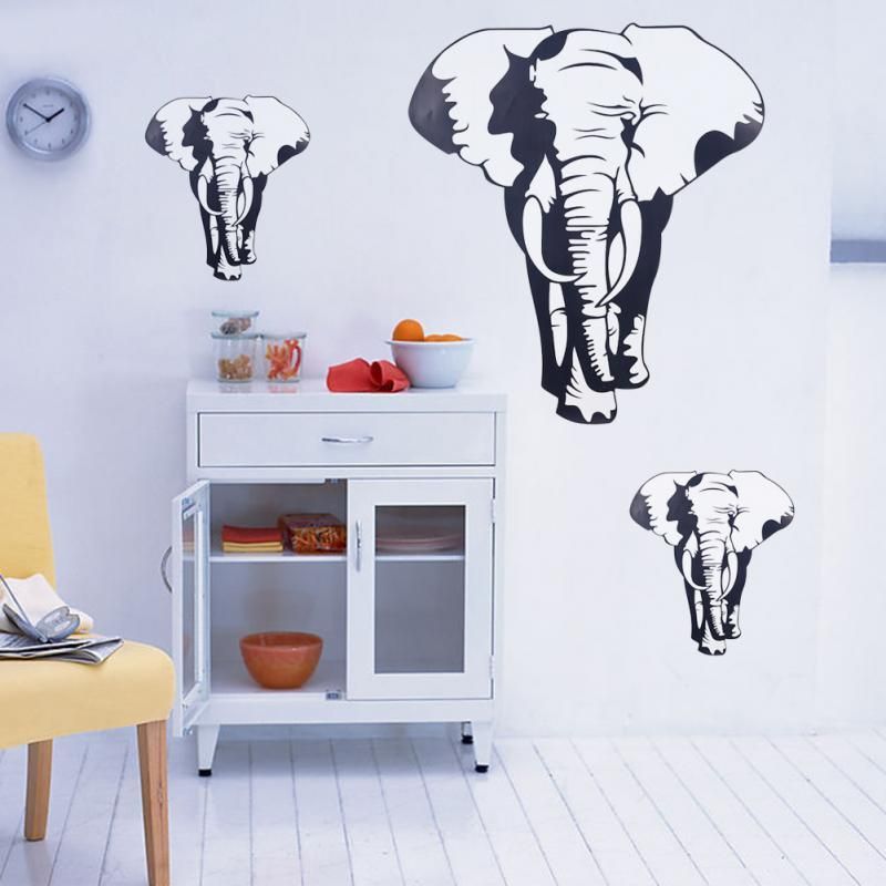 wall decor wild animals elephant decal removable art wall sticker