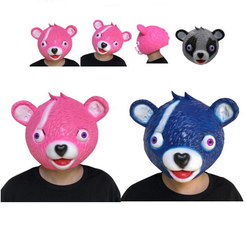 kupit optom 2018 fortnite pink bear mask halloween party cosplay props smeshnye zhivotnye lateksnye golovnye ubory maski full head hallowmas toys dlya detej - fortnite pink