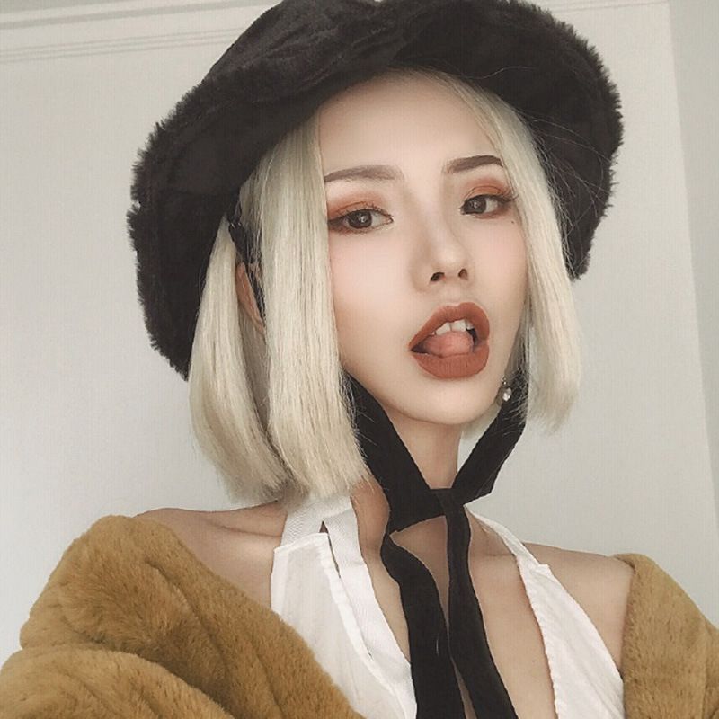 Wig Ma Am Short Hair Short Straight Hair Bobo Head Cosplay In