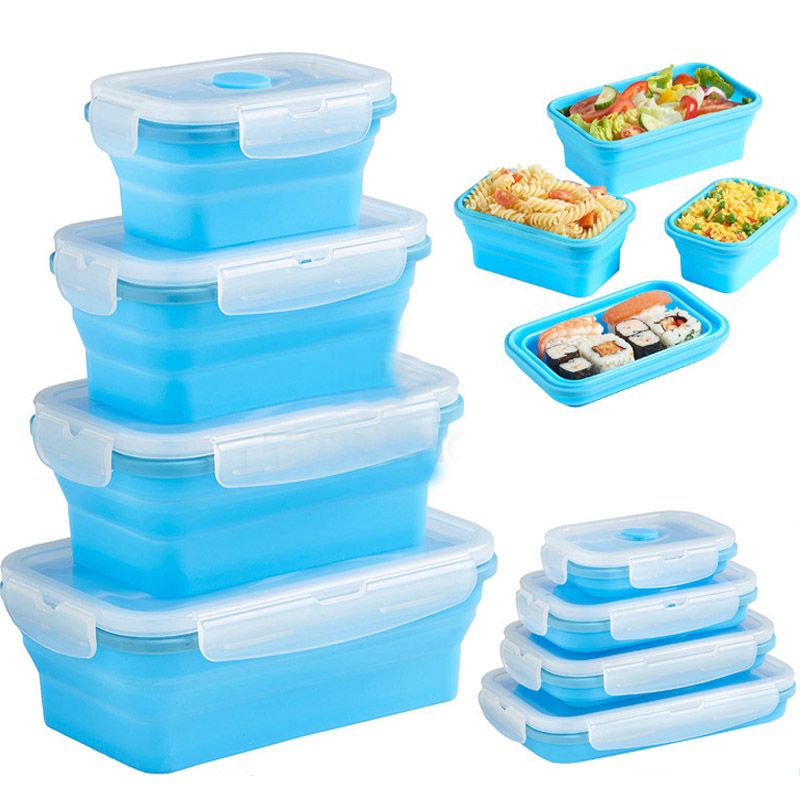Folding Food Storage Containers With Lids Lunch Boxes Microwave