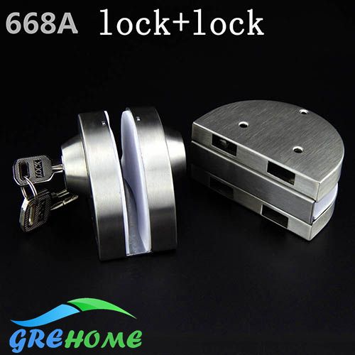 304 Stainless Steel Central Glass Door Lock Entry Gate 10 12mm Glass Swing Push Sliding Door Lock For Home With Keys