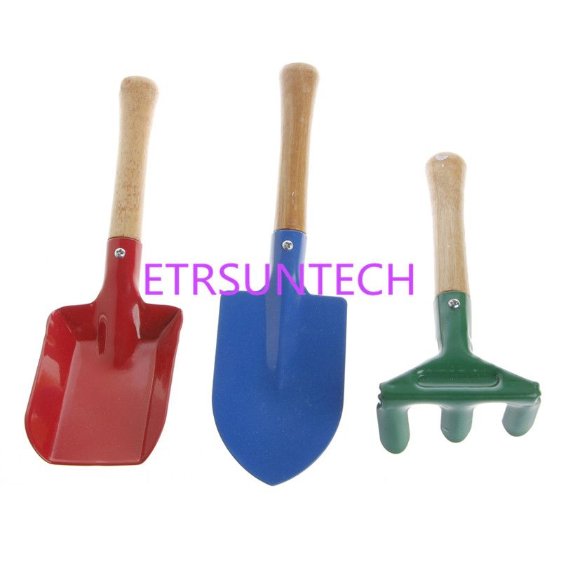Mini Garden Hand Tool Kit Plant Gardening Shovel Spade Rake Trowel Mini Garden Hand Tool Kit Plant Gardening Shovel Spade Rake Trowel Wooden Handle Metal Head Gardener Planting Tools Set Qw8109