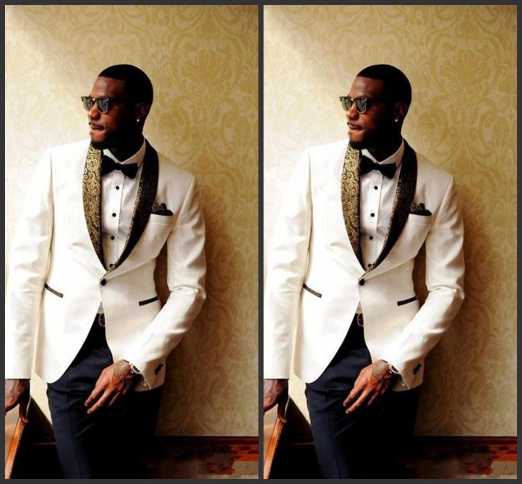 2018 Latest Design Ivory Groom Tuxedos Groomsmen Custom