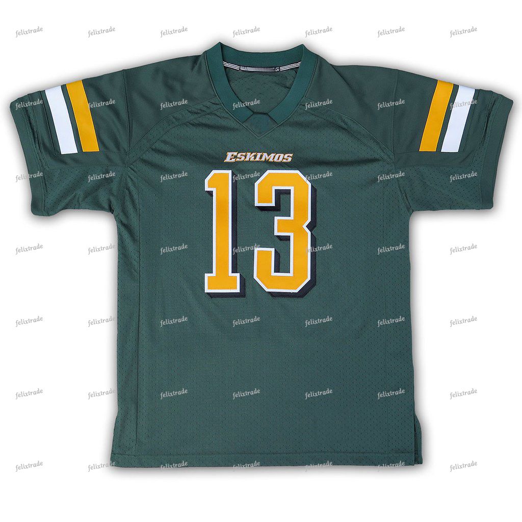 2019 EDMONTON ESKIMOS ESKS Mike Reilly CFL Football Jersey 2018 New White Green Double Stiched