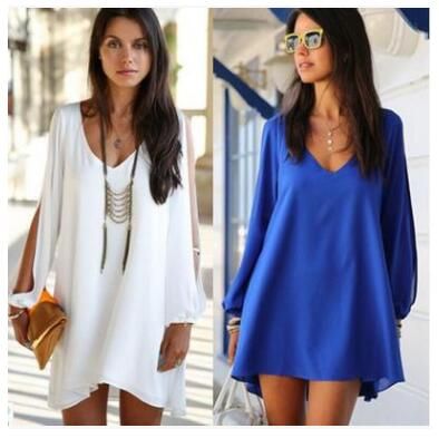 Compra Tallas Grandes Mujer Ropa Casual Verano Suelta Sexy Vestidos A Line  Barato | Entrega Rápida Y Calidad | Es.Dhgate