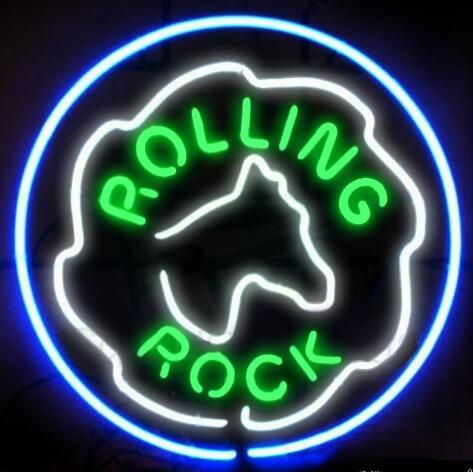 2018 custom new rolling rock glass neon sign light beer bar sign