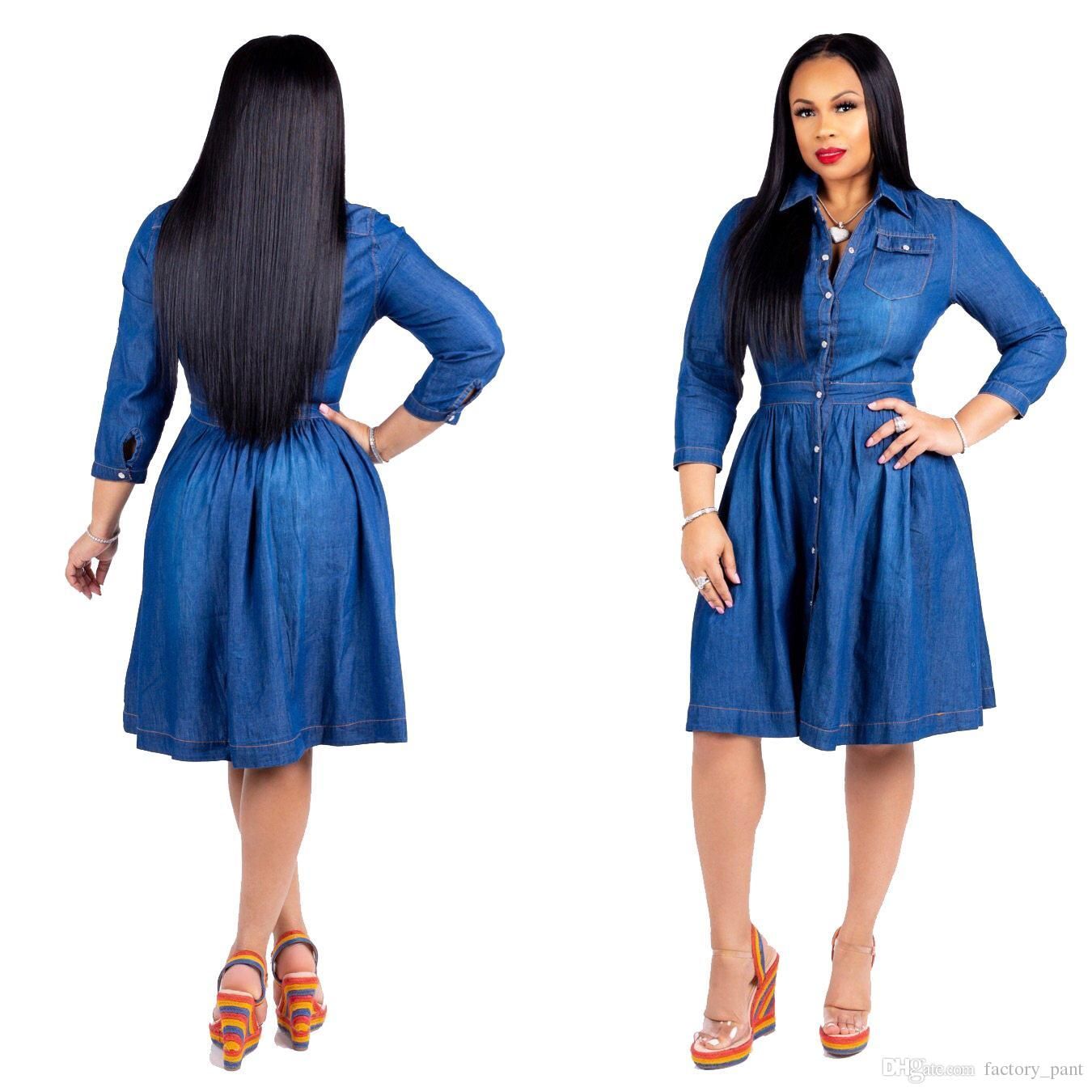 women's plus size blue jean dresses
