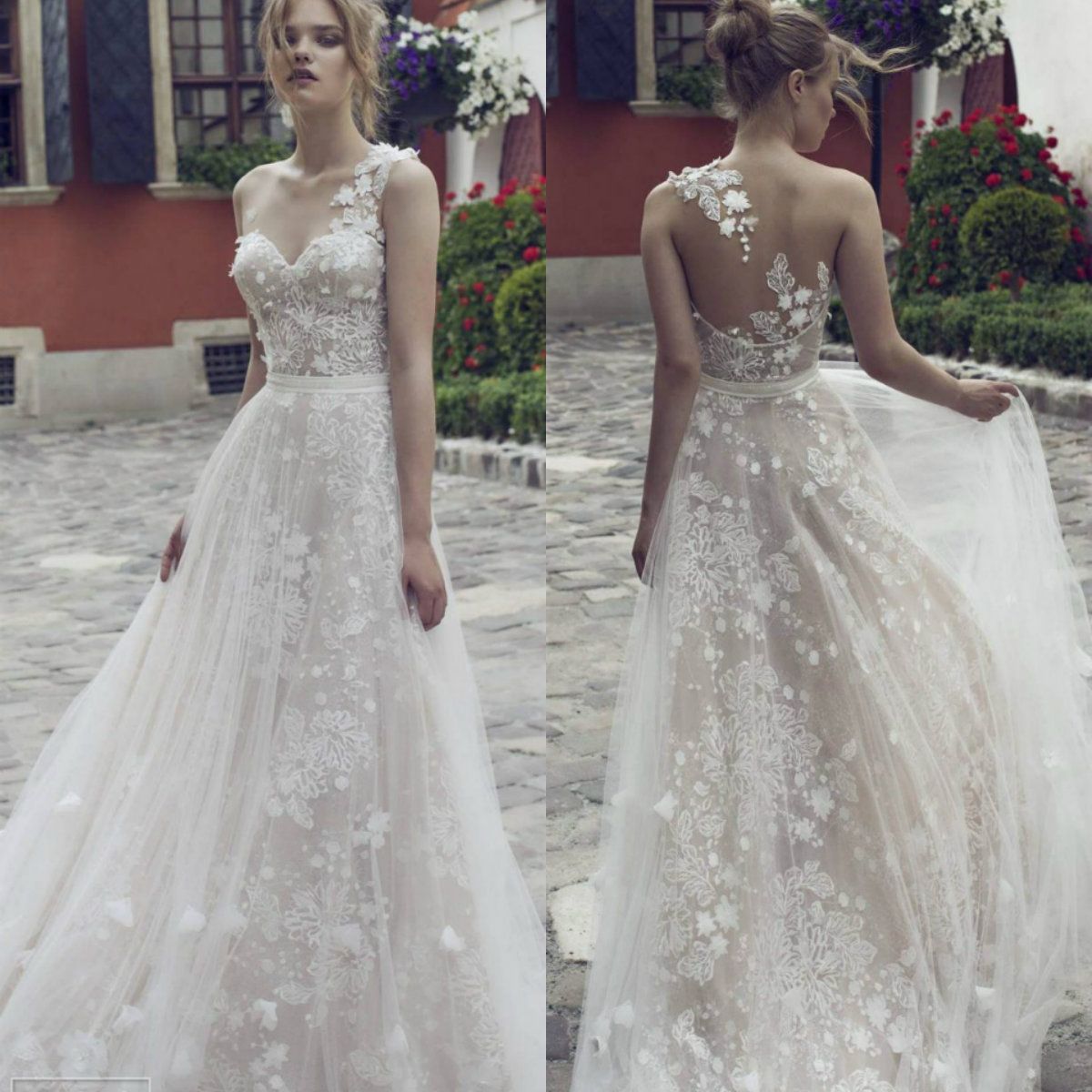 One Shoulder Simple Wedding Dresses