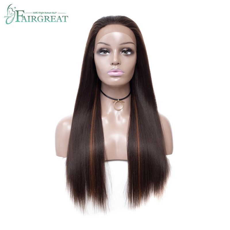 Fairgreat P4/30 Hair Color 24inch Long Straight Synthetic Lace Front