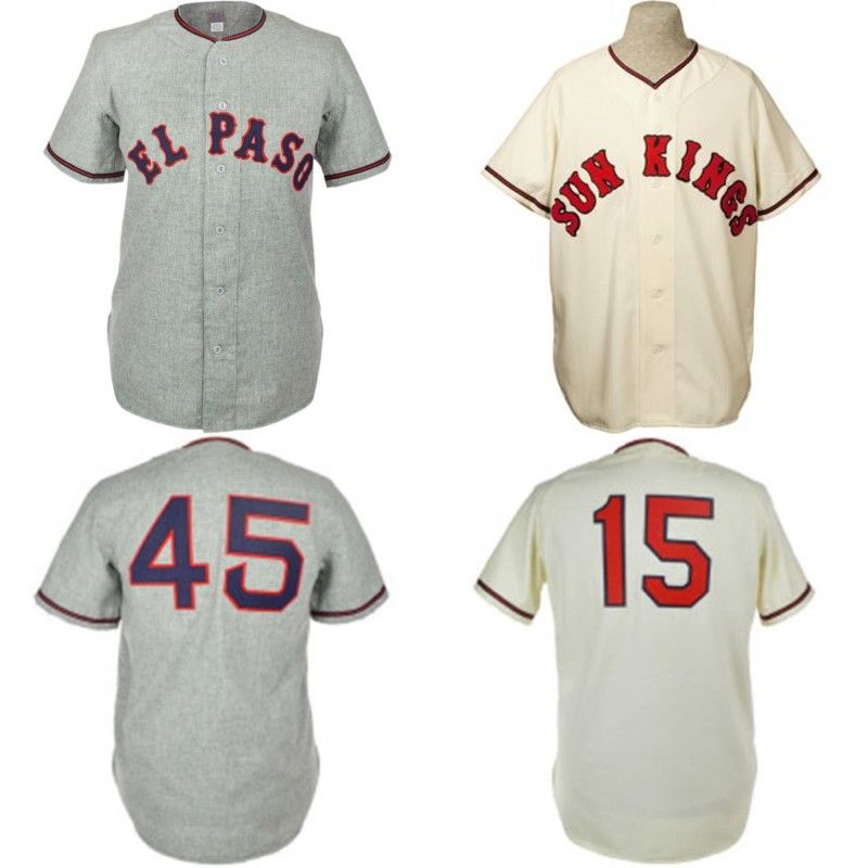 2020 El Paso Sun Kings 1967 Road Jersey 100 Stitched Embroidery Logos Vintage Baseball Jerseys