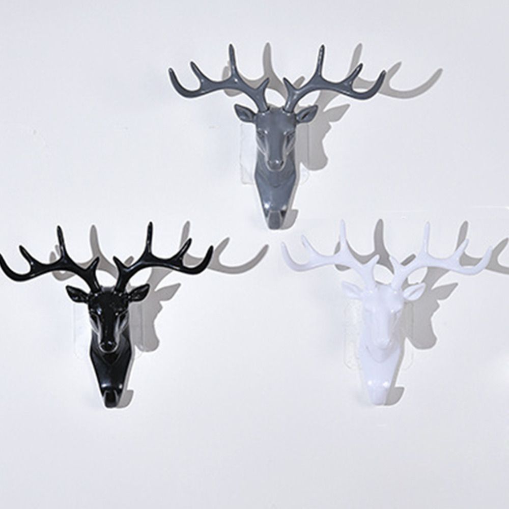 2018 Hot Antlers American Wall Decoration Hooks Personality Deer 2018 Hot Antlers American Wall Decoration Hooks Personality Deer Head Traceless Key Hook Black White Grey From Industrial