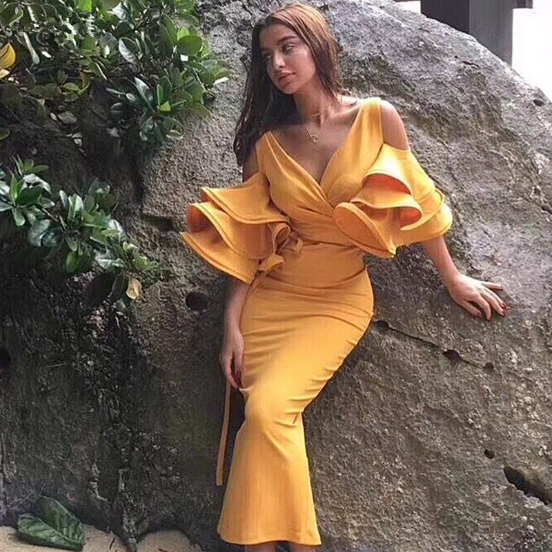 Dark Yellow Prom Dress