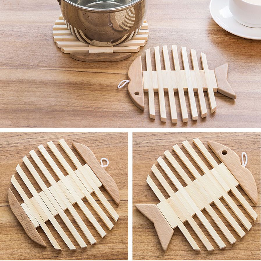 2020 Bamboo Wooden Hot Pad Cup Dish Plate Holder Trivet Heat Pad