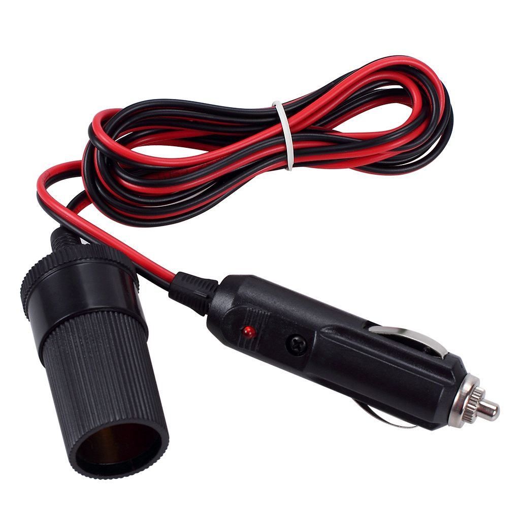 2019 Car Cigarette Lighter Extension Cable With Indicator Light 12V/24V