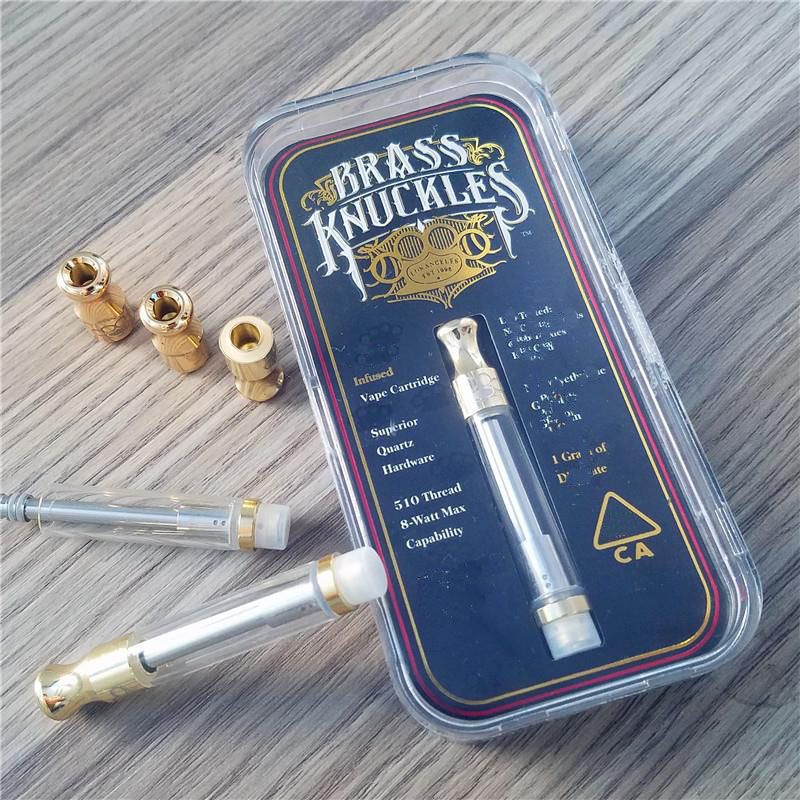 Connected Abracadabra Brass Knuckles Cartridge Gold Glass Tank Atomizer
