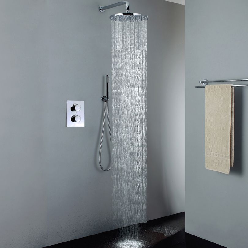 2019 Thermostatic Bathroom Shower Set Chrome Rain Thermostatic Bathroom Shower Set Chrome Jpg