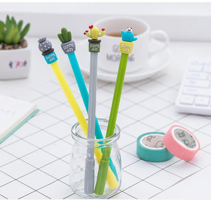 4x Korean Stationery Cute Cat Rollerball Pen//Gel Black Ink Pens School Supply—WR