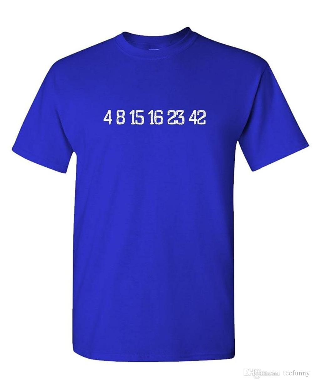 2018 Summer Style T Shirt LOST NUMBERS 4 8 16 23 42 - mystery tv show - Mens Cotton T-Shirt Man T Shirt Round Collar Tees