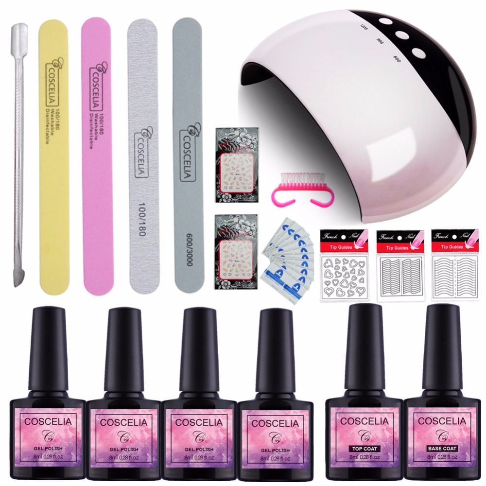 Beginner Nail Art Tools Set Uv Gel Polish Manicure Set 24w Uv Led Beginner Nail Art Tools Set Uv Gel Polish Manicure Set 24w Uv Led