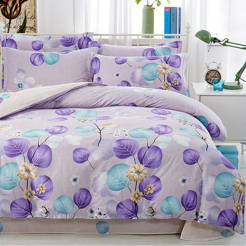 Bedding Sets Cute Floral Leaves Printed Jacquard Bedclothes For Kids Adult Bed Linens Duvet